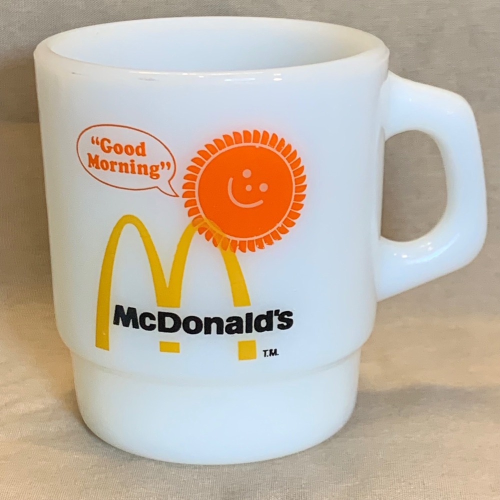Fire-King Coffee Mug Unisex OS White Excellent McDonald's Good Morning Vintage